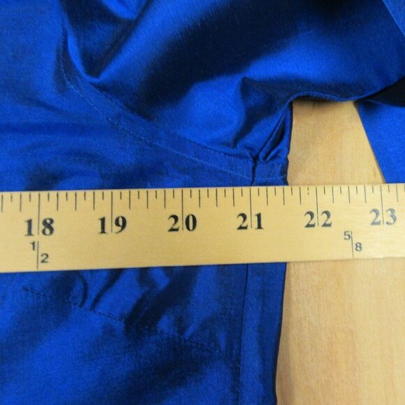 MARISA BARATELLI 100% Silk Royal Blue Long Sleeve Shirt Blouse Top Sz Small NWT - Picture 7 of 10